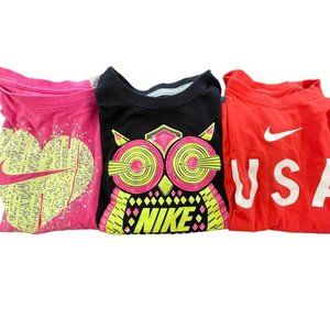 Lot of 3 Girls Athletic Shirts Size 5/6 Nike